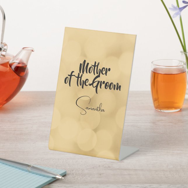 Signe De Table Mère de la chambre - texte modifiable sur or (In SItu)