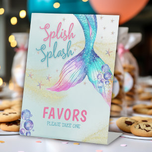 Signe De Table Mermaid Tail parties scintillant sous la mer Favor