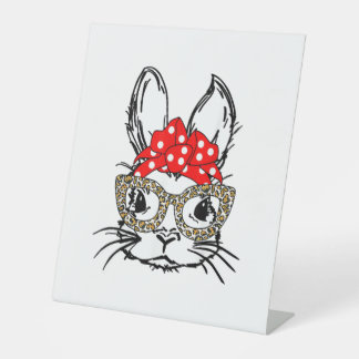 Signe De Table Mignonette Empreinte de léopard Visage Bandana Rou