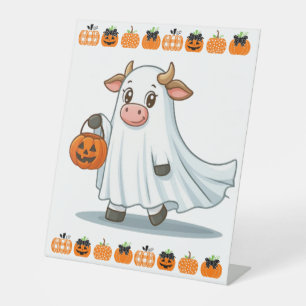 Signe De Table Mignonne, lunatique, vache fantôme