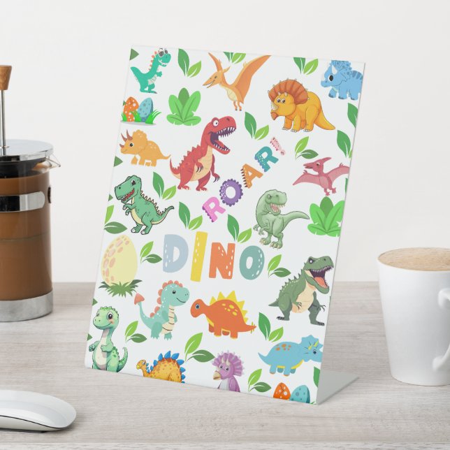 Signe De Table Mignonnes sortes de Dinosaures sans joint (In SItu)