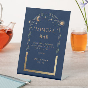 Signe De Table Mimosa Bar Mystical Blue Gold Sun Moon Stars