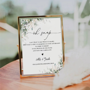 Signe De Table Minimal Greenery Enterrement de Vie de Jeune Fille