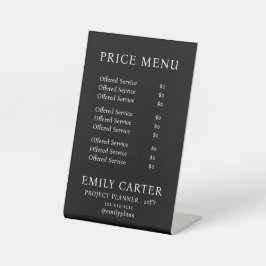 Signe De Table Minimalist Black Business Pedestal Sign