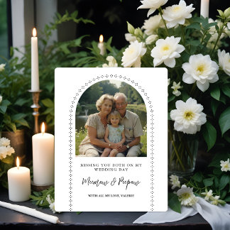 Signe De Table Minimalist Elegant Wedding Photo Tribute Memorial