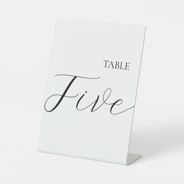 Signe De Table Minimalist Table Number Five  (Recto)