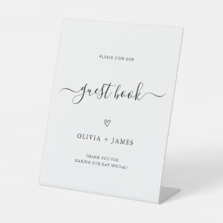 Signe De Table Minimalist Wedding Guest Book Sign Template