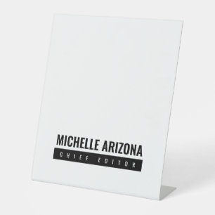 Signe De Table Minimaliste noir & blanc professionnel moderne