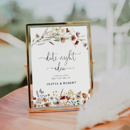 Signe De Table Minuscule Fleur sauvage Date Idée de nuit