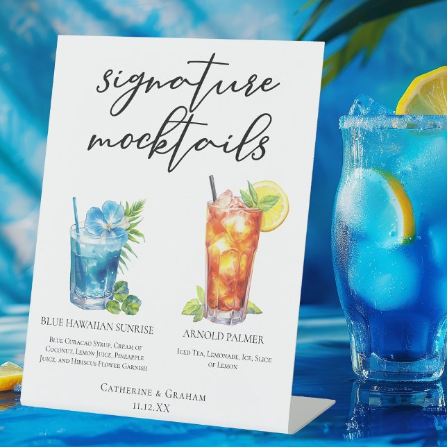 Signe De Table Mocktails d'été Blue Hawaiian Arnold Palmer (Créateur téléchargé)