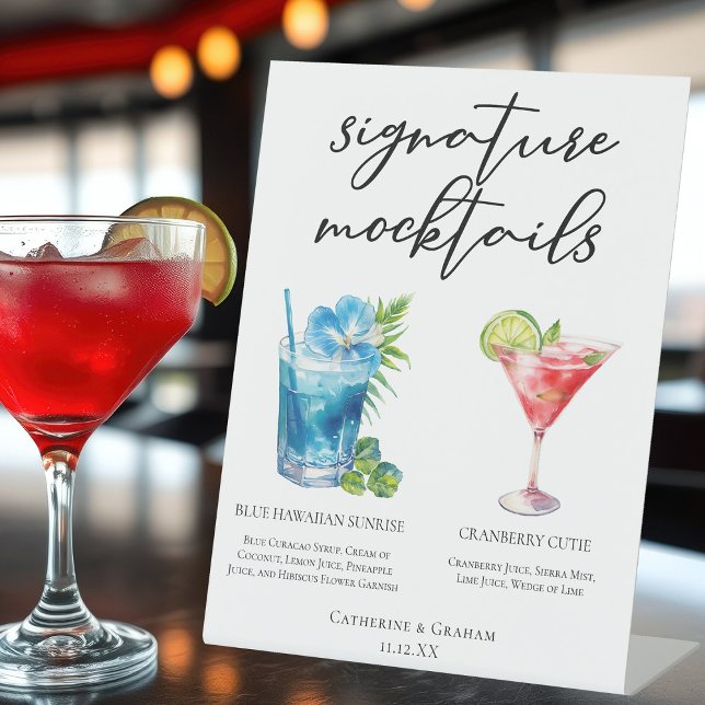 Signe De Table Mocktails d'été Blue Hawaiian Cranberry Cutie (Créateur téléchargé)