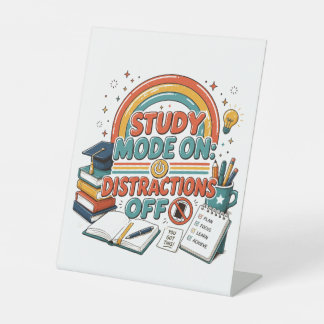 Signe De Table Mode d'étude activé, distractions désactivées