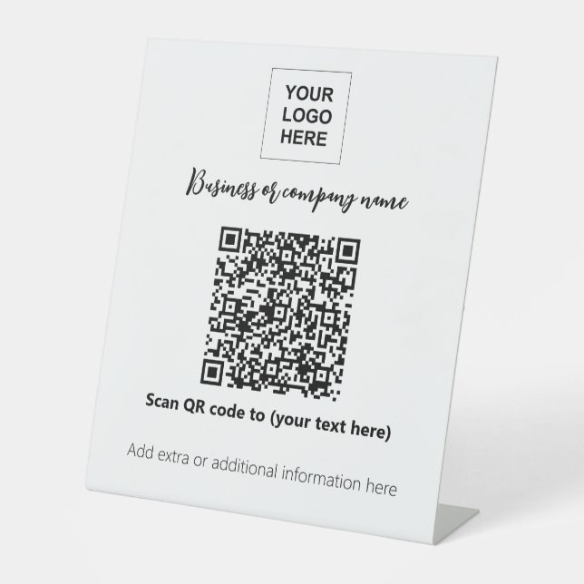 Signe De Table Modèle de présentoir de table de code QR pour entr (Recto)