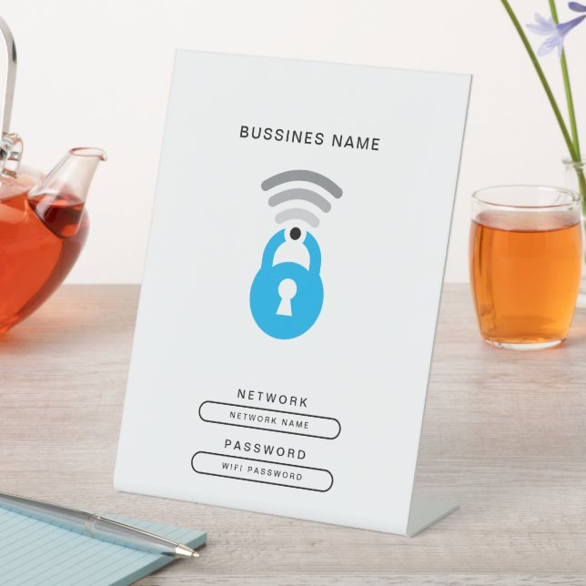 Signe De Table Modèle du logo WiFi Key tech (In SItu)