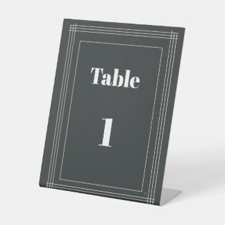 Signe De Table Modèle moderne de numéros de table en noir et blan