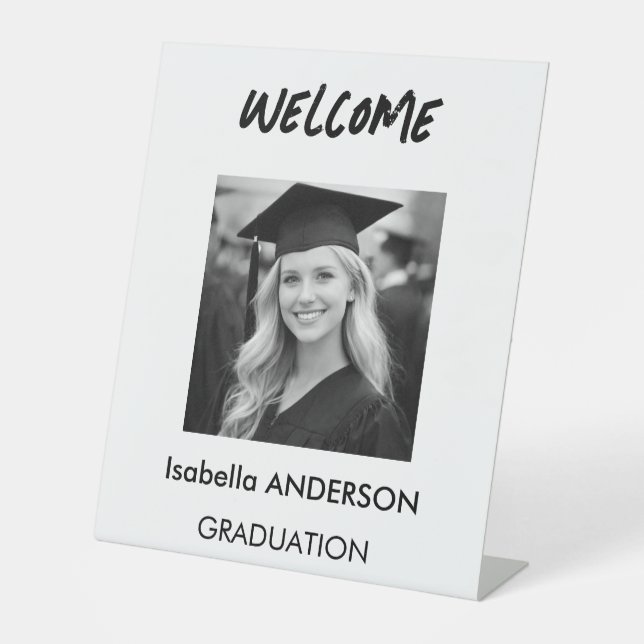 Signe De Table Modern Black and White Graduation Party (Recto)