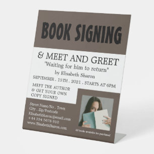 Signe De Table Modern Bold, Écrivains Livre Signer Publicité