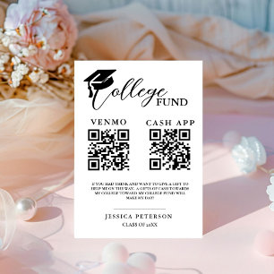 Signe De Table Modern College Fund Fonds High School Code QR