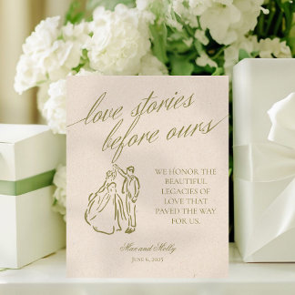 Signe De Table Modern Green Wedding Family Generation Heritage