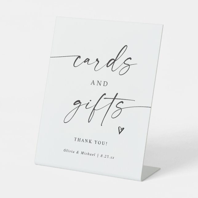 Signe De Table Modern Handwritten Cards & Gifts Wedding (Recto)