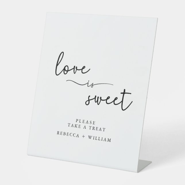 Signe De Table Modern Love is Sweet manuscrit Script Favoriser Si (Recto)