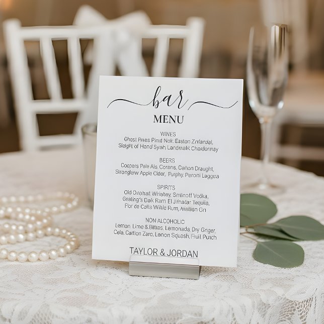 Signe De Table Modern Minimalist Bar Menu Elegant (Créateur téléchargé)