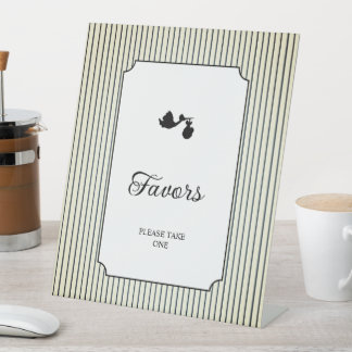 Signe De Table Modern & Minimalist Stripes Stork Favors