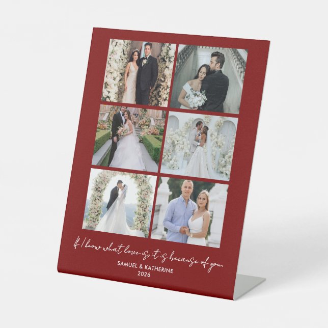 Signe De Table Modern Romantic 6 Photo Collage Valentine’s Day (Recto)