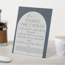 Modern Wedding Time Capsule Pedestal Sign Custom