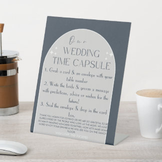 Signe De Table Modern Wedding Time Capsule Pedestal Sign Custom
