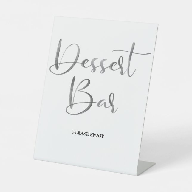 Signe De Table Moderne Brush Calligraphy Mariage Dessert Bar (Recto)