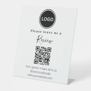 Signe De Table Moderne Laissez-nous un commentaire Code QR