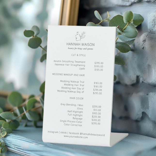 Signe De Table Moderne, Line Art, Femme, Feuilleté, Salon, Prix (Créateur téléchargé)