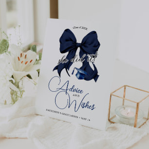 Signe De Table Moderne Marine Bleu Bow Graduation Conseils et sou