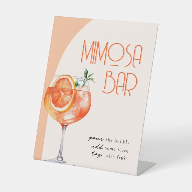 Signe De Table Moderne Mimosa Bar Aperol Spritz Fête des mariées (Recto)