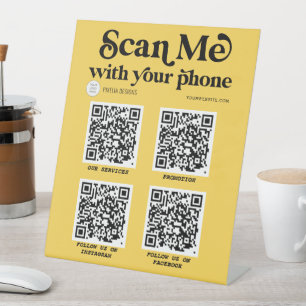 Signe De Table Moderne Yellow QR code réseau d'entreprise tendanc