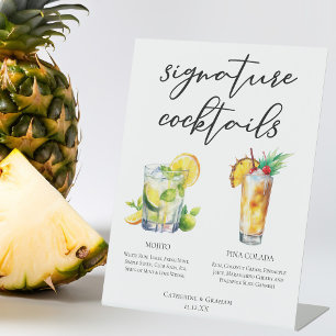 Signe De Table Mojito Piña Colada Signature Cocktails Menu