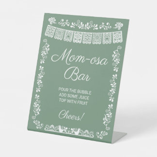 Signe De Table Mom-osa Bar Sage Green Baby Shower