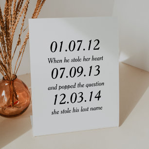 Signe De Table Moments Romantiques Dates Personnalisées Mariage S