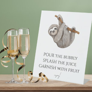 Signe De Table Momosa Bar Wild One Sloth Safari Baby shower