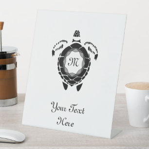 Signe De Table Monogramme de shellback de tortue diamant