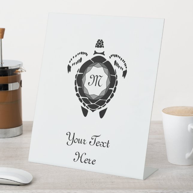 Signe De Table Monogramme de shellback de tortue diamant (In SItu)
