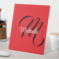Monogramme initial nom moderne minimaliste rouge