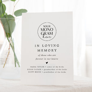 Signe De Table Monogramme MEGHAN En mémoire d'amour Mariage