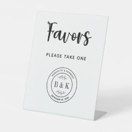 Signe De Table Monogramme végétal Botanique Faveurs de mariage Pr