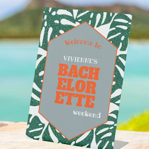 Signe De Table Monstera de Bachelorette Tropicale Bienvenue