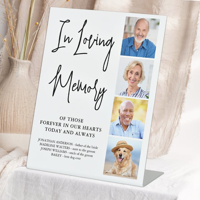 Signe De Table Monument commémoratif Mariage moderne Collage phot (Créateur téléchargé)