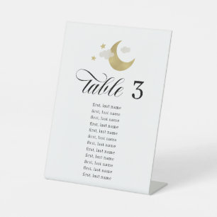 Signe De Table Moon Stars Cloud Table Numéro Baby shower Signal