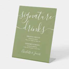 Signe De Table Moss Green Elegant Modern Mariage Signature Boisso