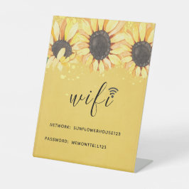 Signe De Table Mot de passe du réseau Rustic Sunflower